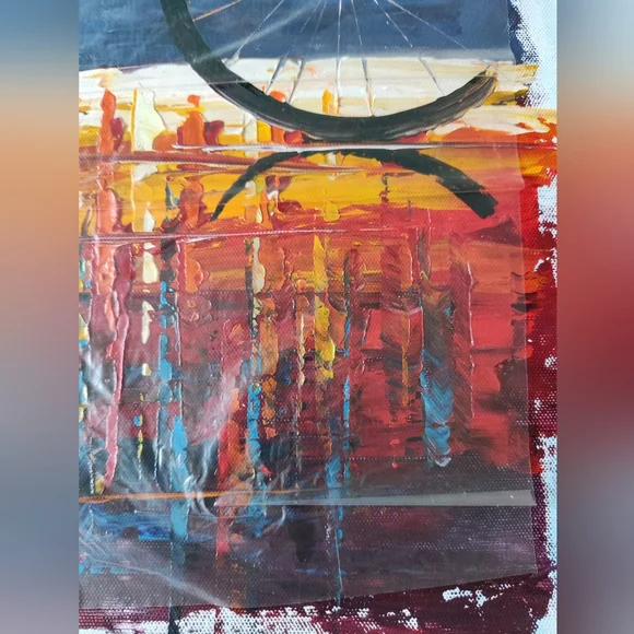 Bicycle in Amsterdam - Palette knife oil painting on canvas by Leonid Afremov - Picture 2 of 7